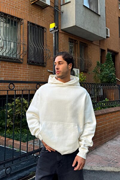Flaw Wear Premium Fabric 450 Gsm Ecru Basic Oversize Hoodie