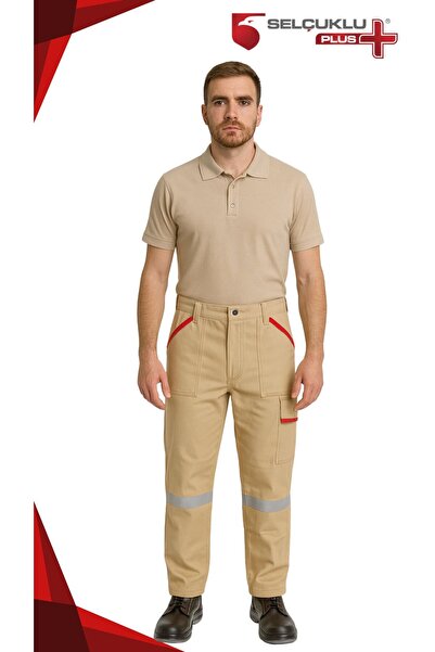 Selçuklu Plus 16/12 Gabardin Yazlık İşçi Pantolonu Tek Reflektörlü İş Pantolonu