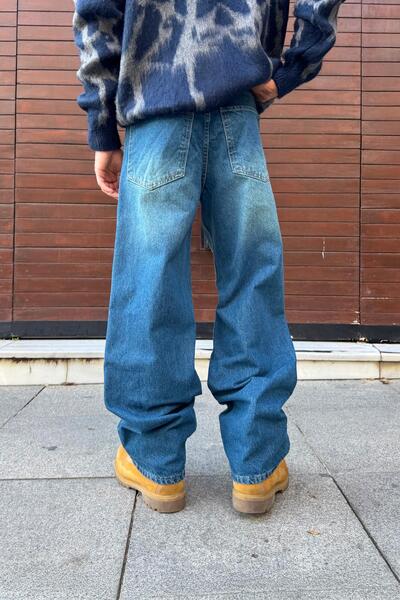 Flaw Wear Πλενόμενο ριγέ φαρδύ τζιν