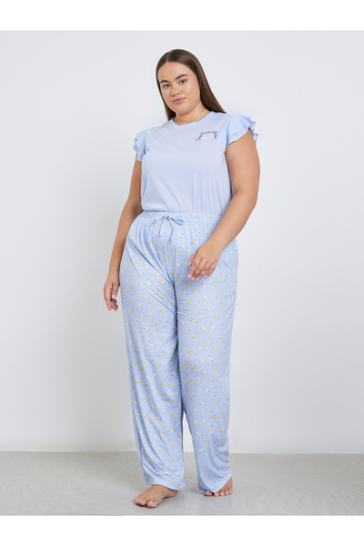 Styli Plus Flamingo Double Ruffle Tank and Pyjama Set