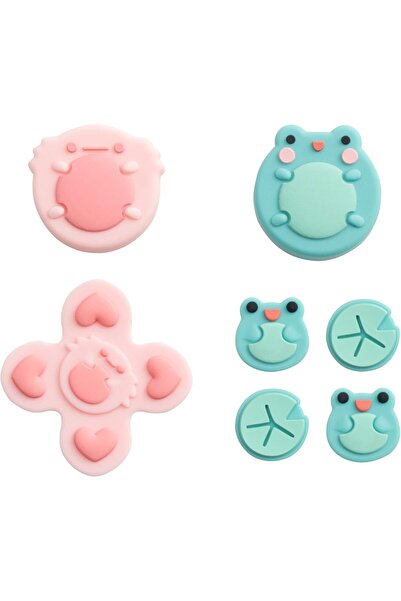 GeekShare Silicone Cross D-Pad Button Caps Set Joystick Cover - ABXY Key Buttons Sticker Compatible