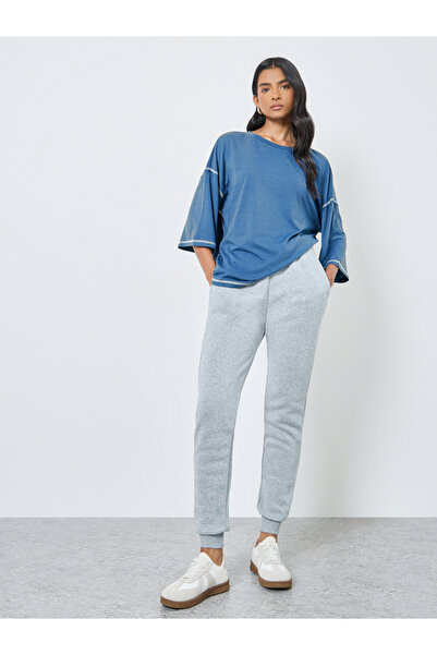 Take Two By Styli Contrast Stitch Detail Oversized T-Shirt