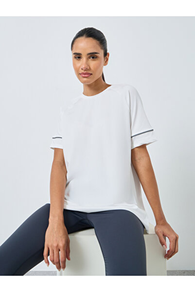 Styli Reflective Stripe Short Sleeves Top