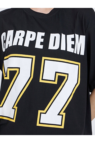 Take Two By Styli Black Oversized Graphic Print T-Shirt