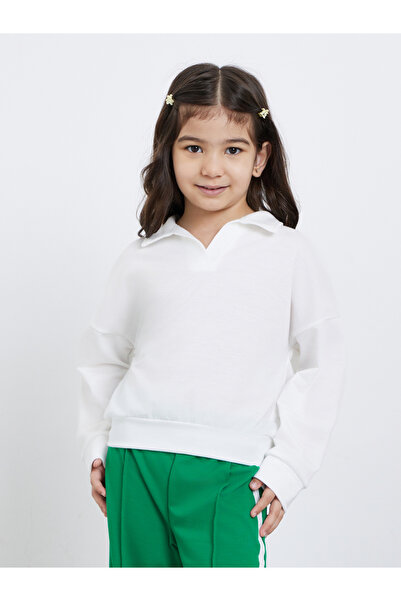 Styli Girls Solid Collared Top and Joggers Set