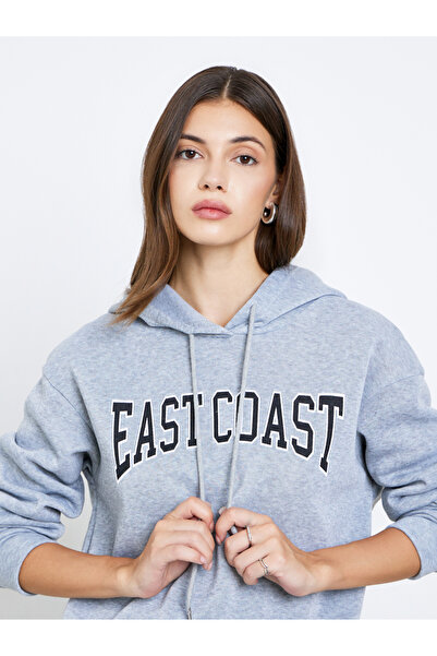 Take Two By Styli Women Grey Slogan Print Oversized Sweatshirt