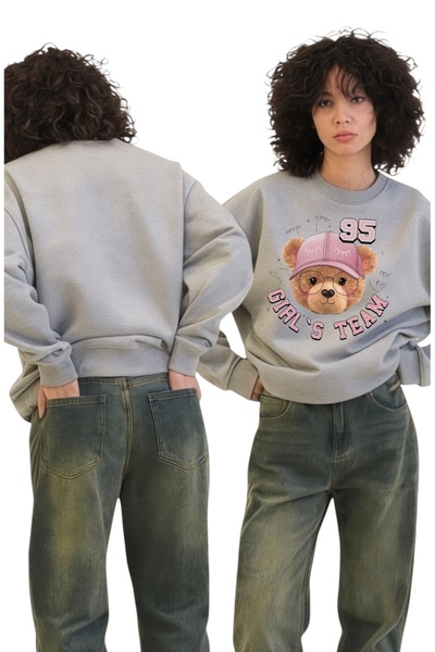 ArtYus سويت شيرت بياقة دائرية مطبوعة بأكمام طويلة للجنسين