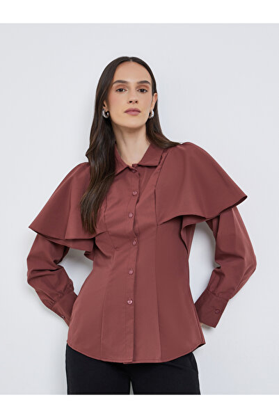 Styli قميص بقصّة عادية وأكمام متعددة الطبقات وأزرار