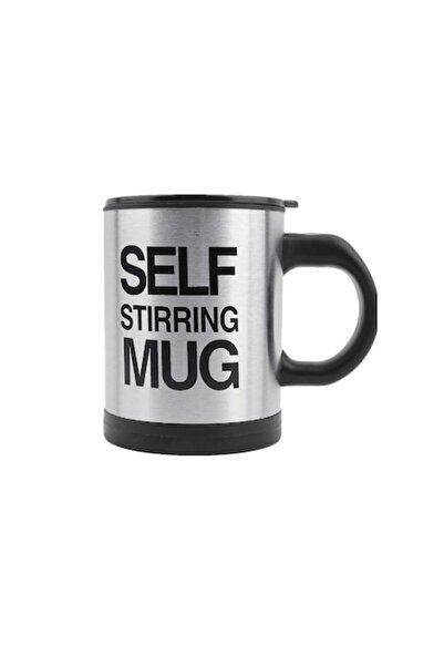 stuffix Cană cu autoamestecare, 400 ml, gri/negru, alimentată cu baterii