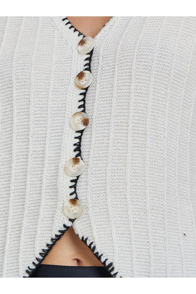 Take Two By Styli Beige Knit Cardigan Vest