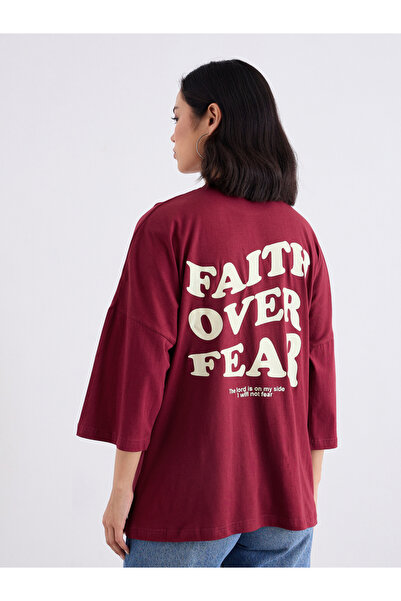 Styli Women Oversized Fit Longline Slogan T-Shirt