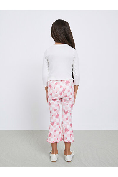 Take Two By Styli Girls Heart Graphic T-Shirt and Flared Leggings Set