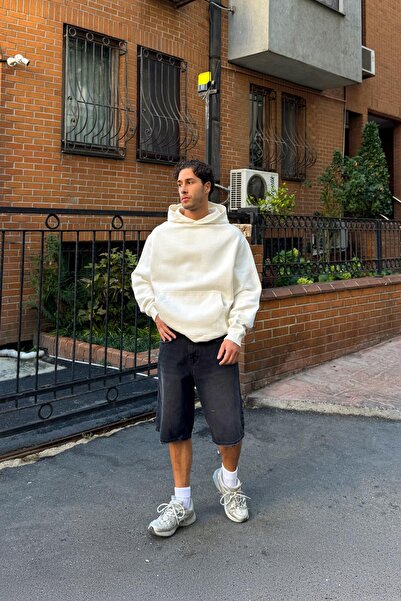 Flaw Wear Premium Fabric 450 Gsm Ecru Basic Oversize Hoodie