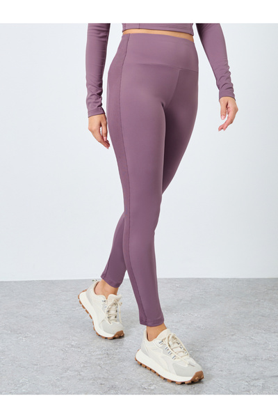 Styli Rib Panels Half Zip Top and Leggings Set