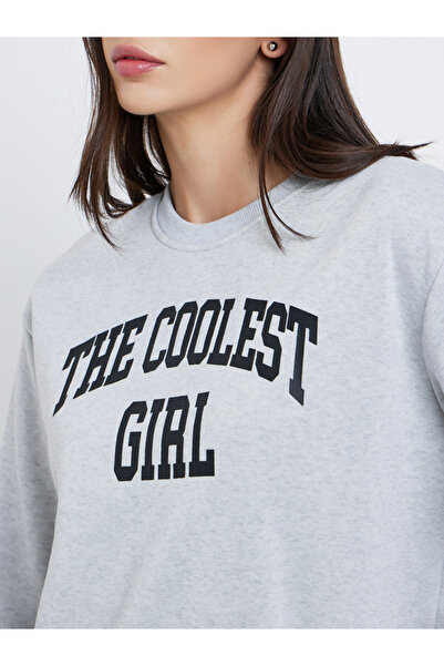 Take Two By Styli Grey Regular Fit Slogan Print Sweatshirt