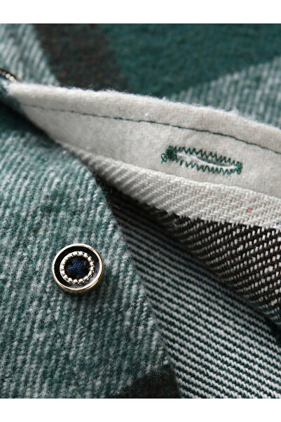 Take Two By Styli Boys Green Checked Button Front Shirt