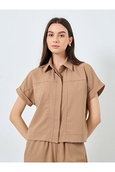 Take Two By Styli Solid Buttoned Top and Loose Fit Pants Set