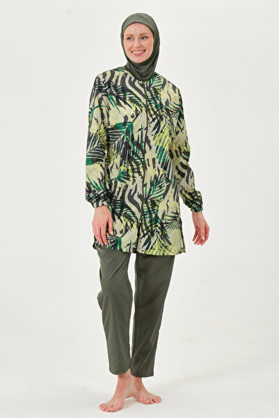 buybox Seamodest Top Patterned Hijab Swimsuit - Smtd252010