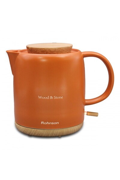 ROHNSON Fierbător ceramic R7814 Lemn și Piatră, 1200 W, 1 L, Portocaliu