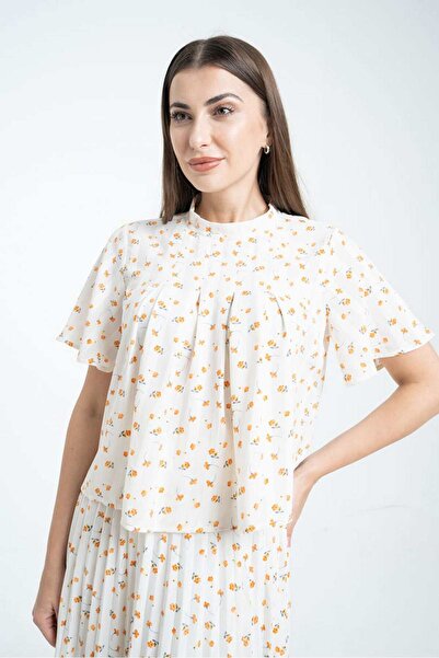 mica Flared Sleeve Embroidered Top