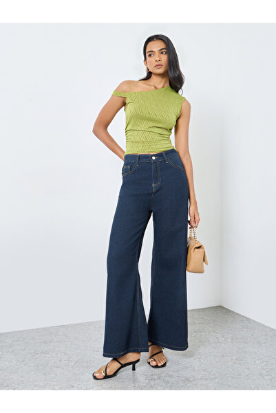 Take Two By Styli Asymmetric Neck One Shoulder Knit Top