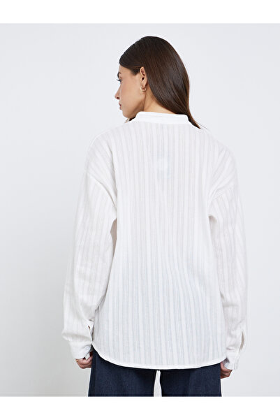 Take Two By Styli Women White Textured Oversized Shirts