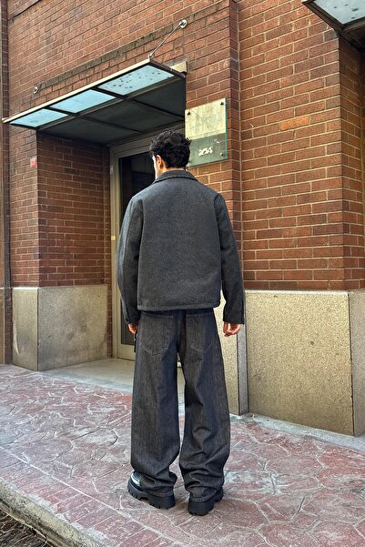 Flaw Wear Πλενόμενο τζιν ανθρακί χαλαρό