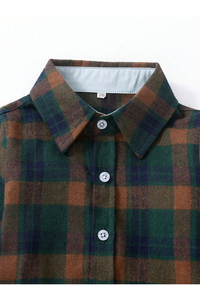 Take Two By Styli Boys Multi Checked Button Front Shirt