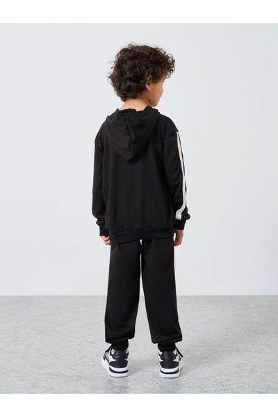 Styli Boys Black Graphic Hoodie and Joggers Set