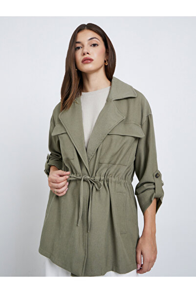 Styli Khaki Longline Utility Jacket