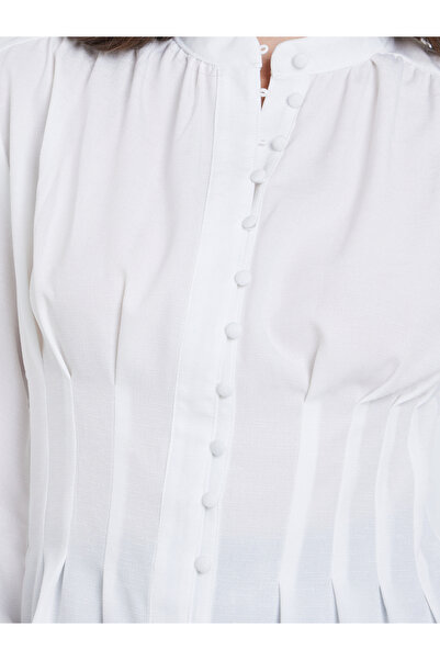 Styli Buttoned Balloon Sleeve Blouses