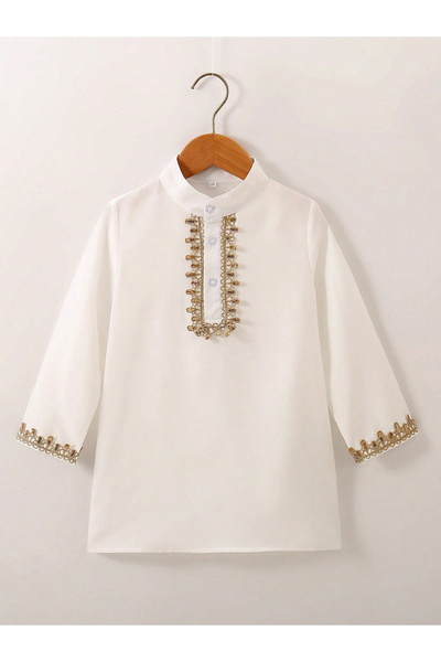 Take Two By Styli Boys Button Front Sequined Detail Shirt