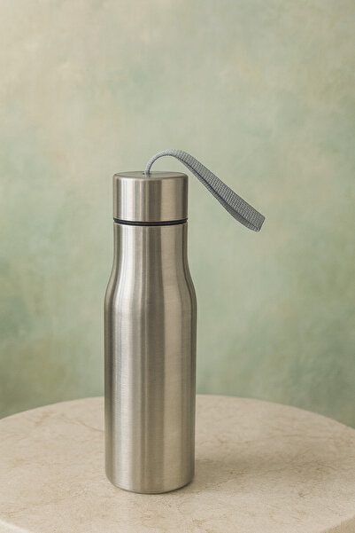 CEZVE HOME Paslanmaz Çelik Su Matarası 600 ml Gümüş