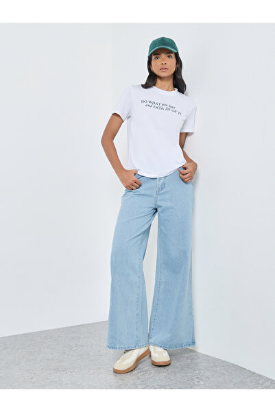 Take Two By Styli White Regular Fit Slogan T-Shirt