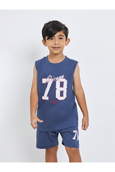 Styli Boys Cotton Graphic Print Tank and Shorts Set