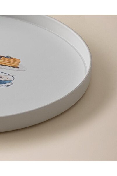 Madame Coco Blanch Yuvarlak Sunum Tepsi - Renkli Çay Kahve