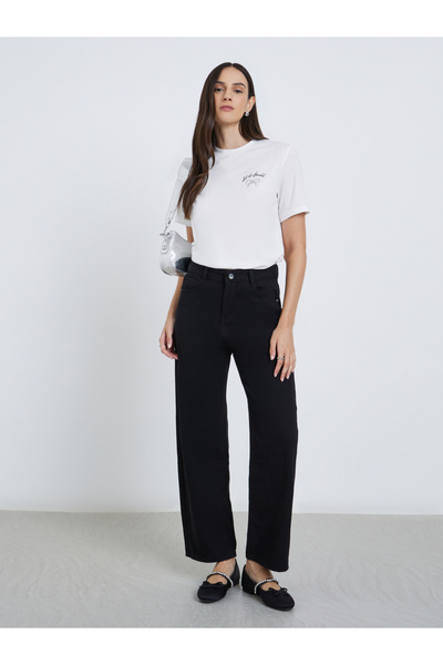 Styli Women White Embellished Knitted T-Shirt