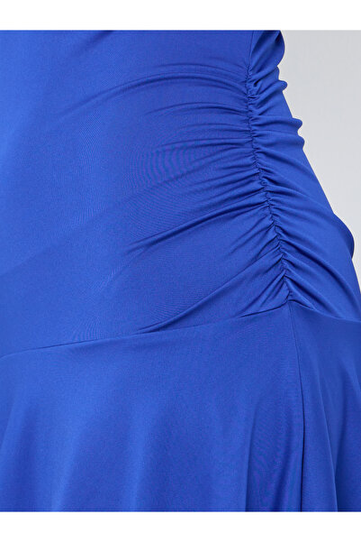 Styli Blue Ruffled Hem Bodycon Knee-Length Dress