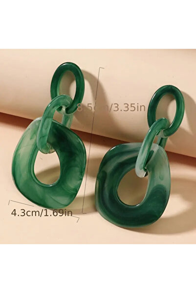 byozanyılmaz YEŞİL RENKLİ UZUN KÜPE