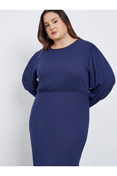 Styli Plus Size Blue Column Maxi Dress