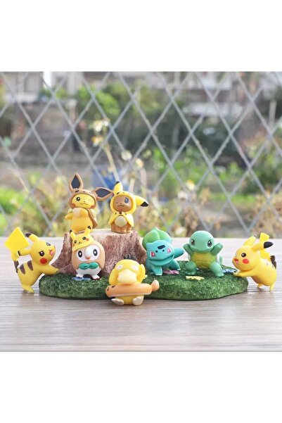 mr shopping Mr Set of 8 Figures Pokemon Figure Mini Figure Toy Pikachu Great Gift for Kids
