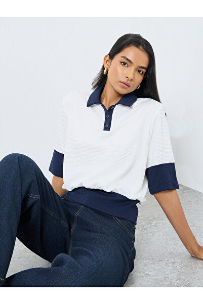 Take Two By Styli Color Block Buttoned Knitted Polo