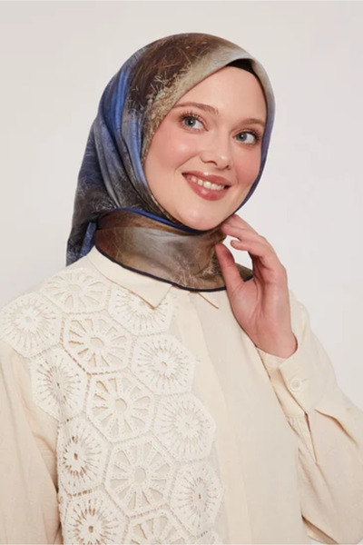 LuvenSara وشاح كوبر الناعم 94×94 - أزرق داكن