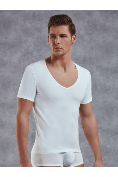 cha chaa cha cha Ανδρικό μπλουζάκι με κοντό μανίκι με βαθύ λαιμόκοψη σε σχήμα V 2820