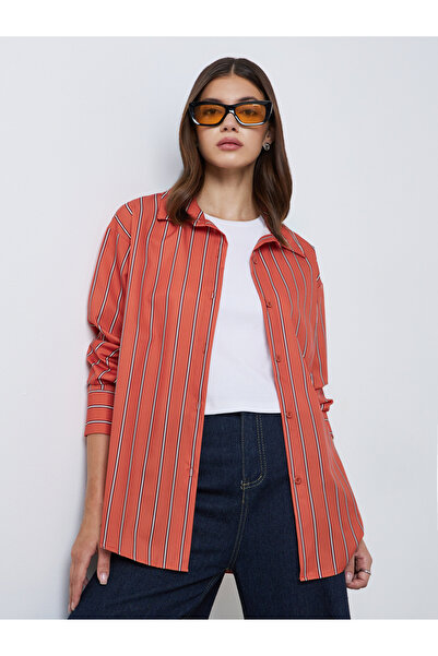 Take Two By Styli Striped Long Sleeve Oversized Shirt