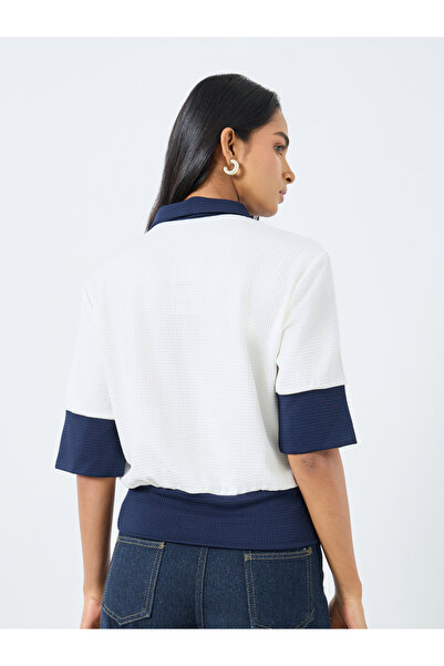 Take Two By Styli Color Block Buttoned Knitted Polo