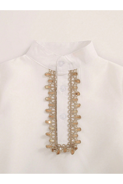 Take Two By Styli Boys Button Front Sequined Detail Shirt