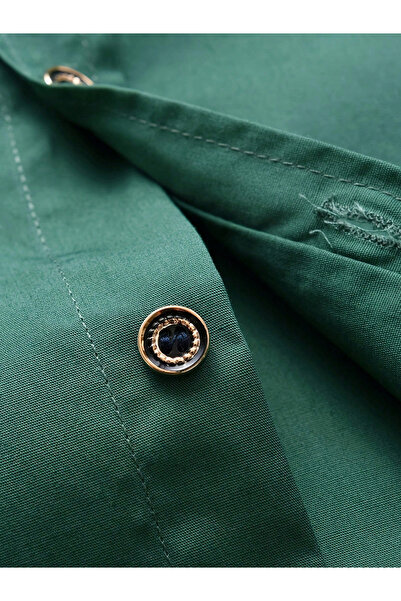 Take Two By Styli Boys Green Solid Button Front Shirt