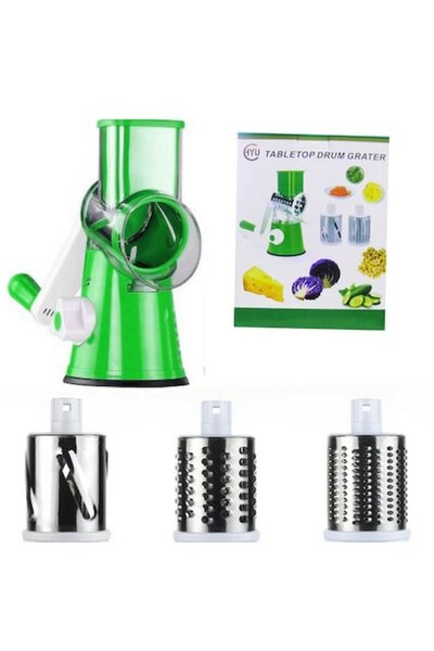 OEM Razatoare manuale pentru diferite nuci, fructe si legume, 3 lame interschimbabile, Verde