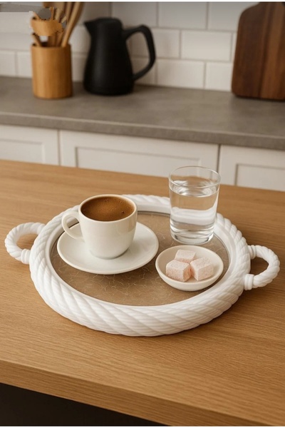 ZeDesign Coffee Presentation Tray Tea Snack Presentation Tray Mesh Patterned ...